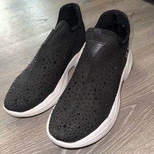 Black rhinestone sneakers